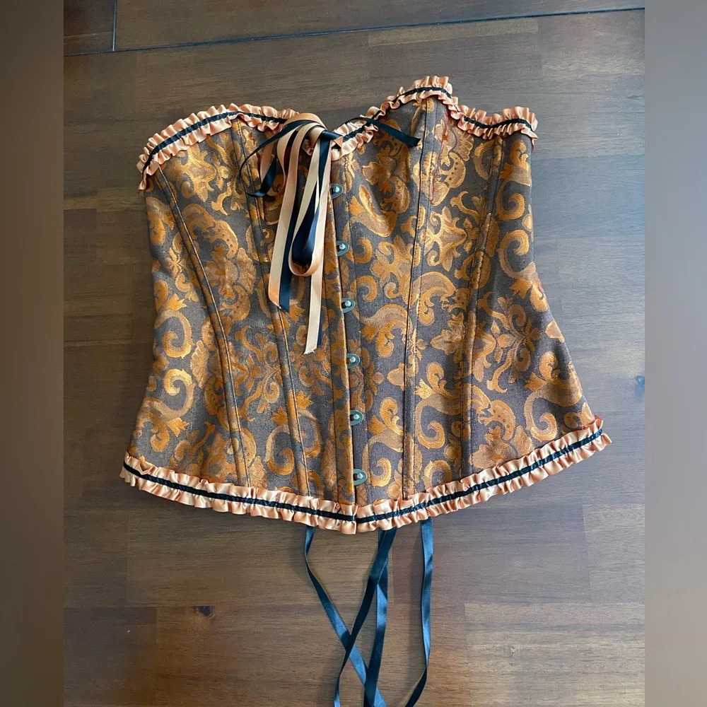 Elegant Copper and Black Corset